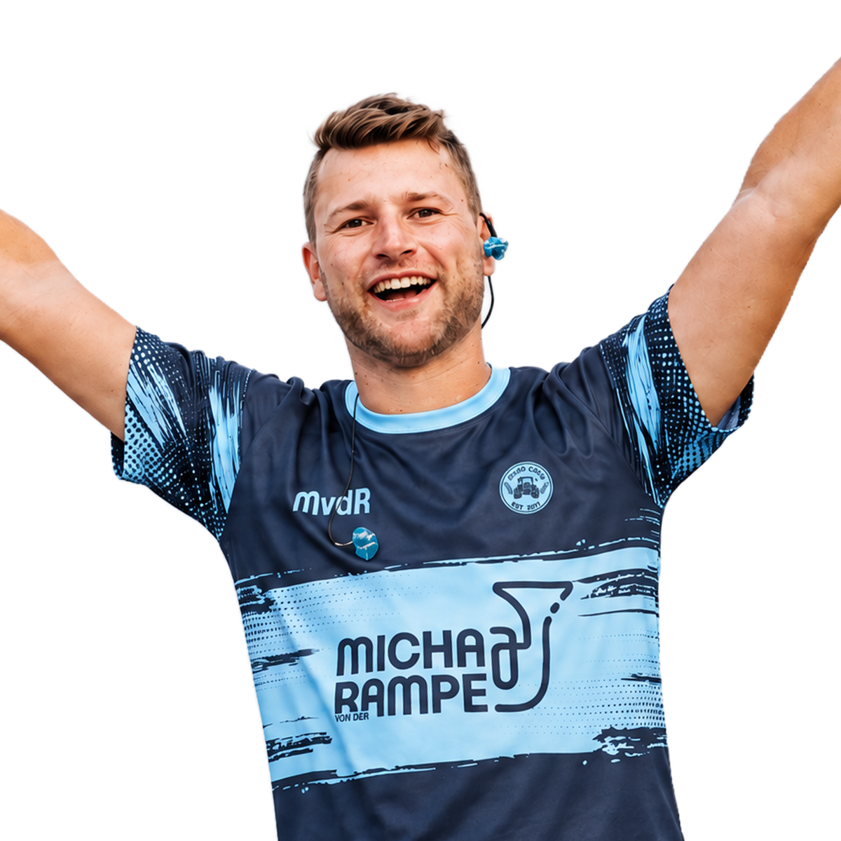 Micha von der Rampe im Trikot Dorfkind International