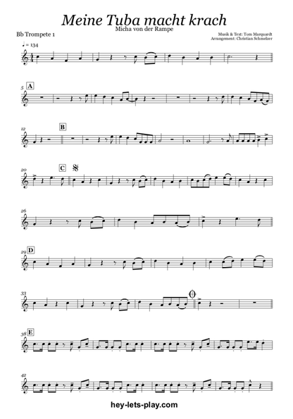 Blasmusik Arrangement "Meine Tuba macht Krach"